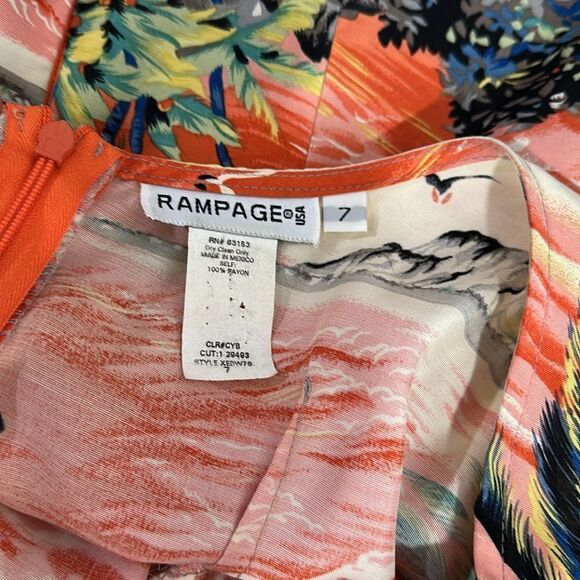 Rampage Vintage Tropical Print Sleeveless Hawaiian Wrap Sarong Dress Size 7 - Picture 4 of 8